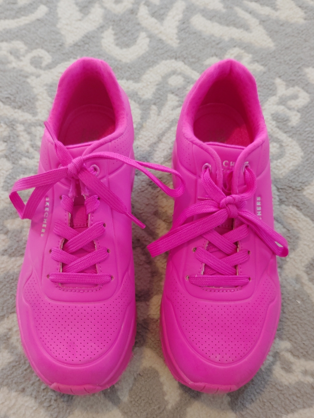 Skechers Women’s Vibrant Pink Lace-Up Sneakers
